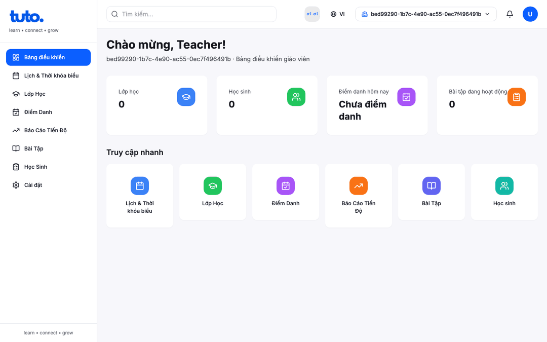 Teacher dashboard
